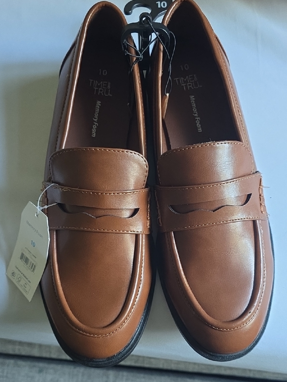 Time and Tru Women's Brown Penny Loafers Size 10 NWT